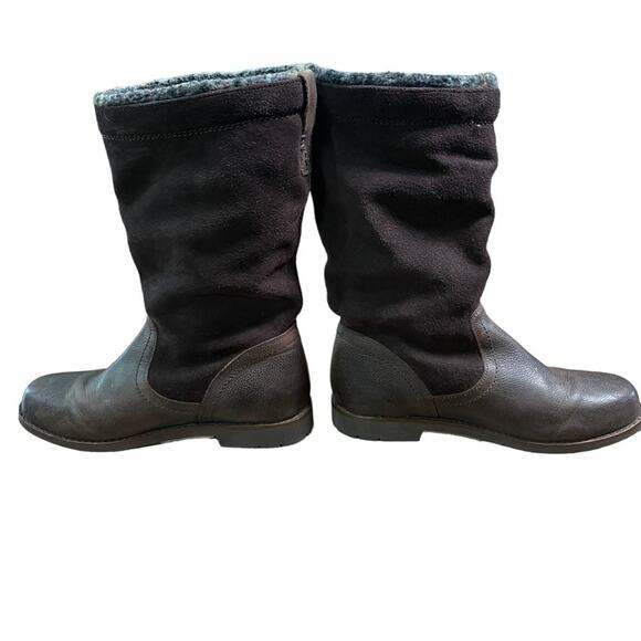 OluKai Womens 7.5 Tall Suede Insulated Brown Winter Boots - Picture 4 of 10